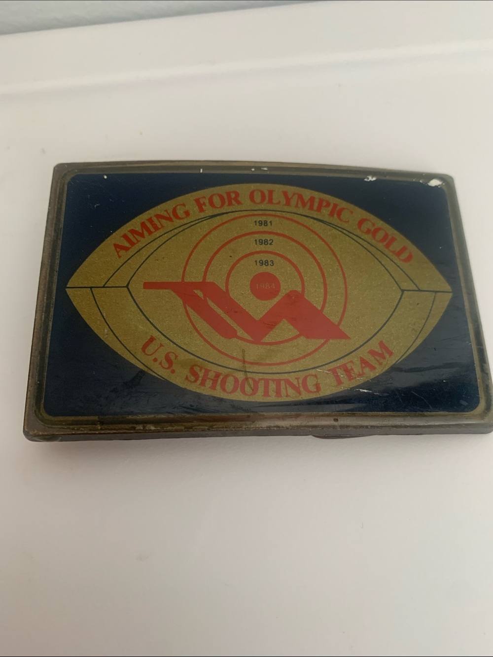 U.S. Shooting Team Belt Buckle - Navy, Gold, Red